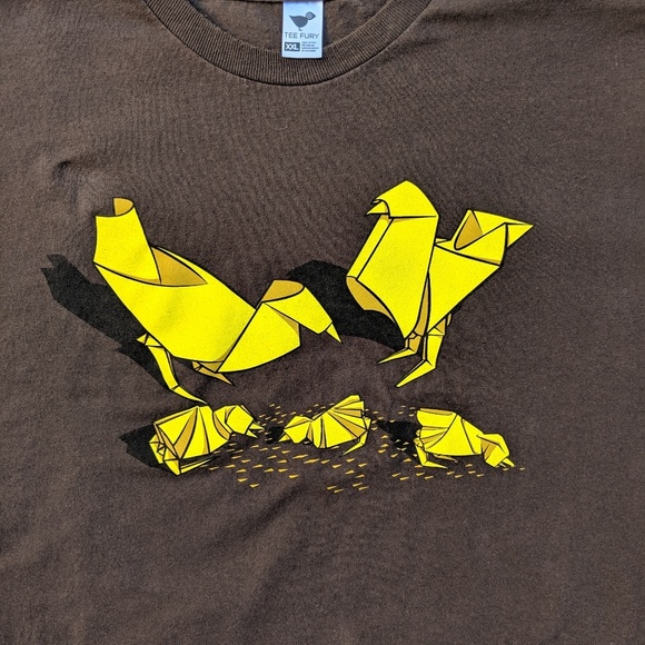 Paper Origami Chicks TeeFury XXL T Shirt - Picture 5 of 7